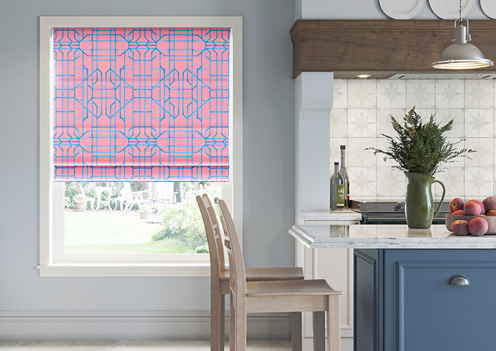 Bamboo Candy, Blue Pink - Roman Blind - Image 3